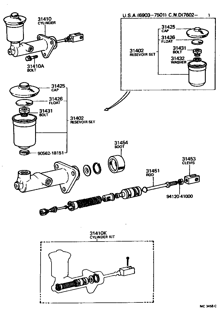  LAND CRUISER 40 55 |  CLUTCH MASTER CYLINDER