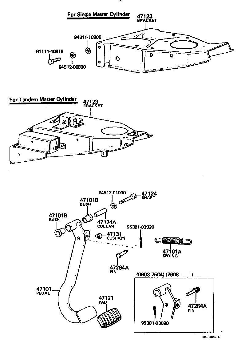  LAND CRUISER 40 55 |  BRAKE PEDAL BRACKET