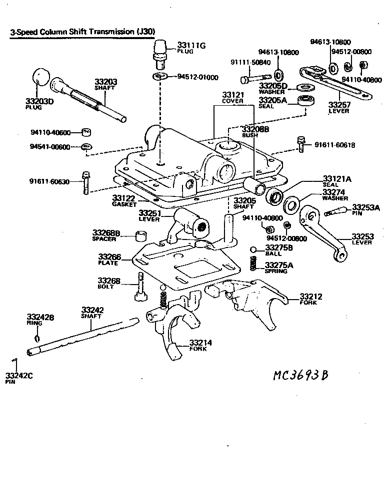  LAND CRUISER 40 55 |  GEAR SHIFT FORK LEVER SHAFT MTM