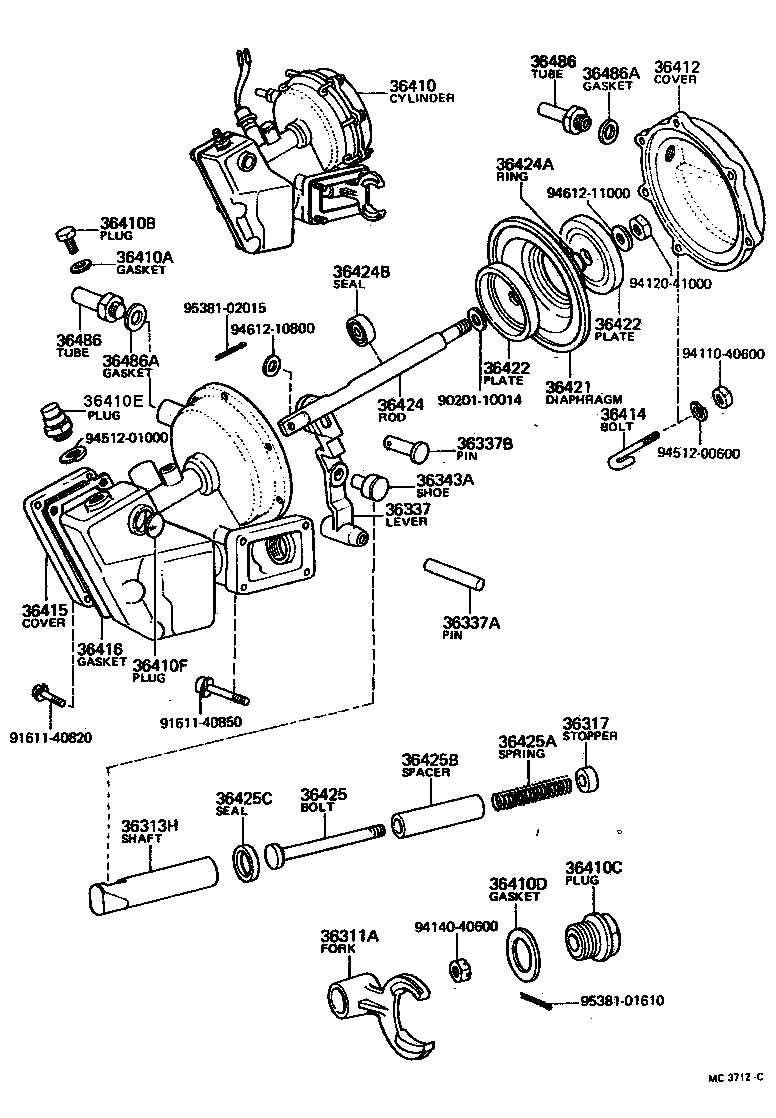  LAND CRUISER 40 55 |  DIAPHRAGM CYLINDER TRANSFER VACUUM ACTUATOR