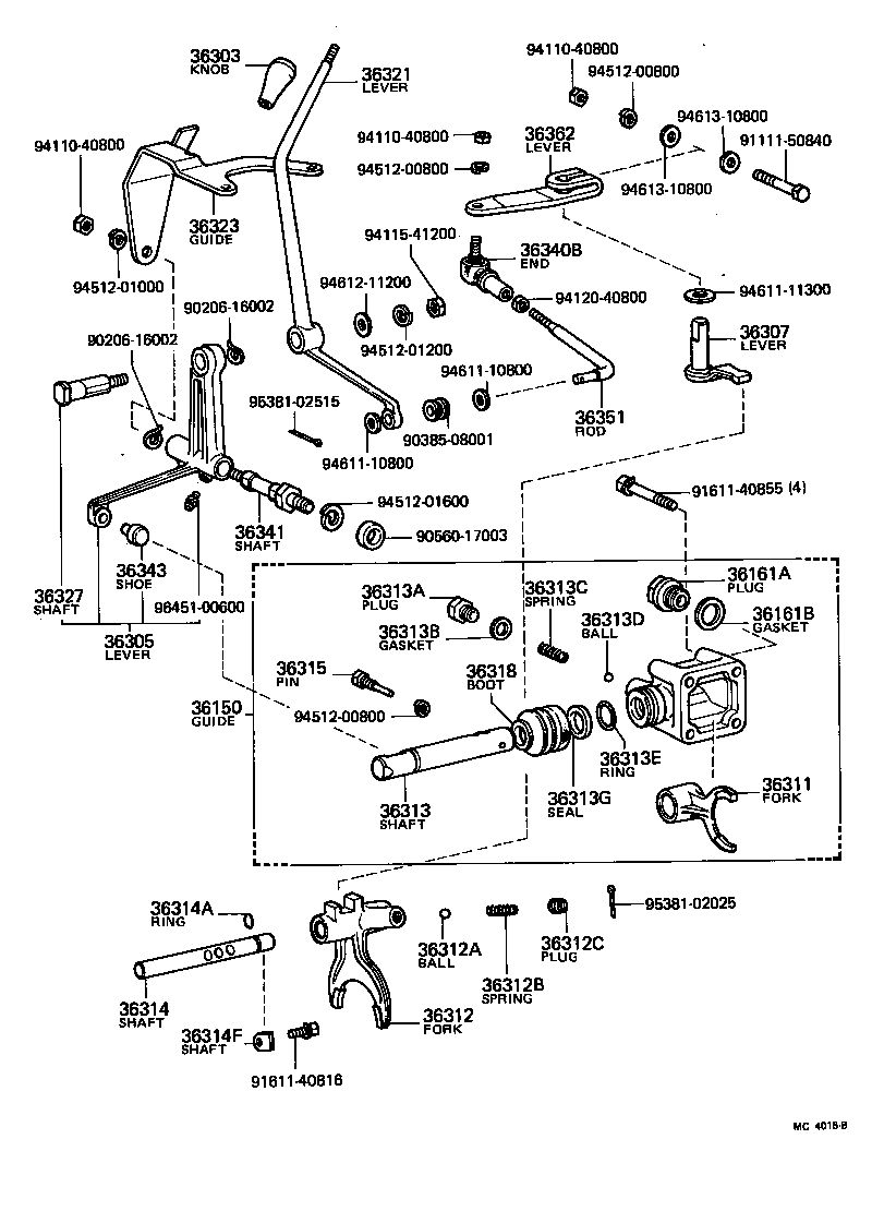  LAND CRUISER 40 55 |  TRANSFER LEVER SHIFT ROD