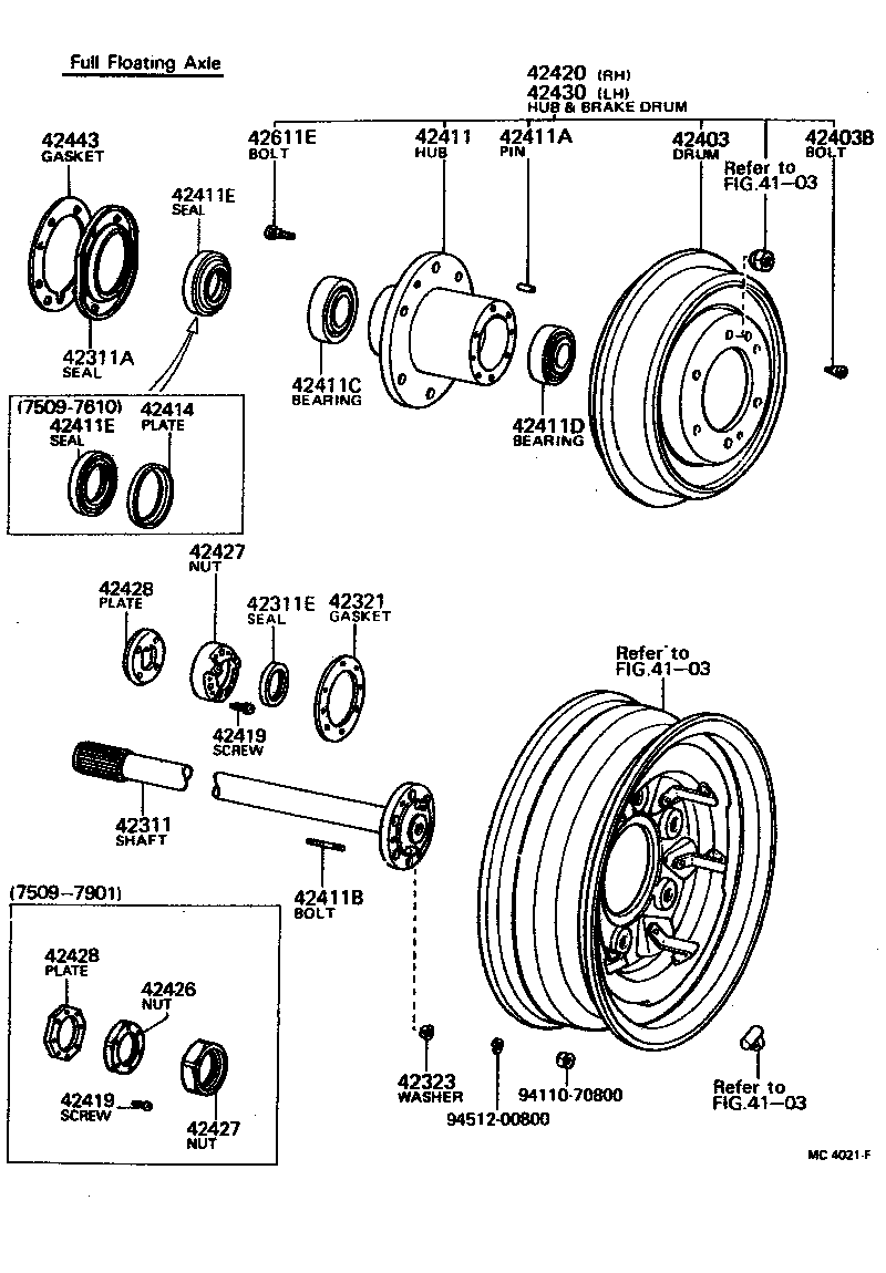  LAND CRUISER 40 55 |  REAR AXLE SHAFT HUB