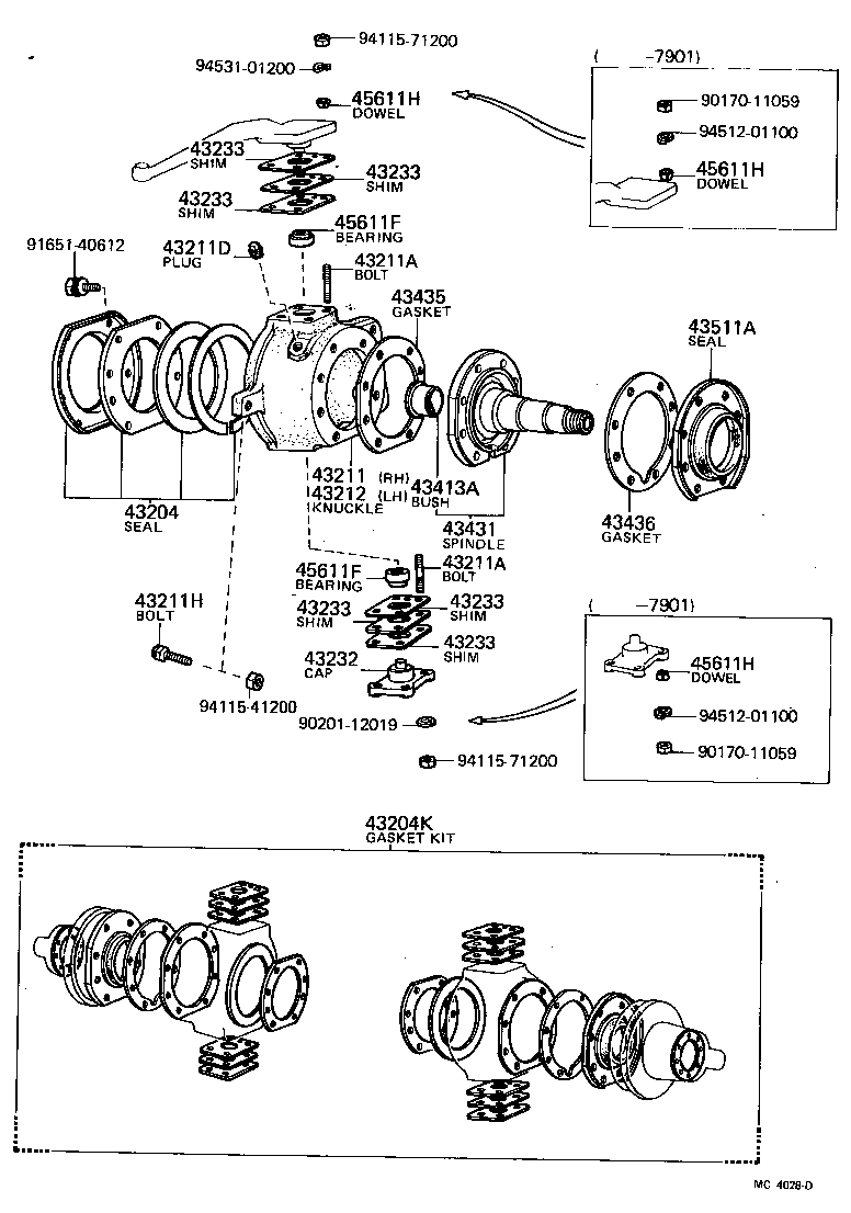  LAND CRUISER 40 55 |  FRONT AXLE ARM STEERING KNUCKLE