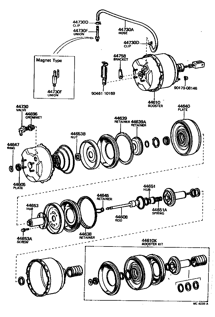  LAND CRUISER 40 55 |  BRAKE BOOSTER VACUUM TUBE