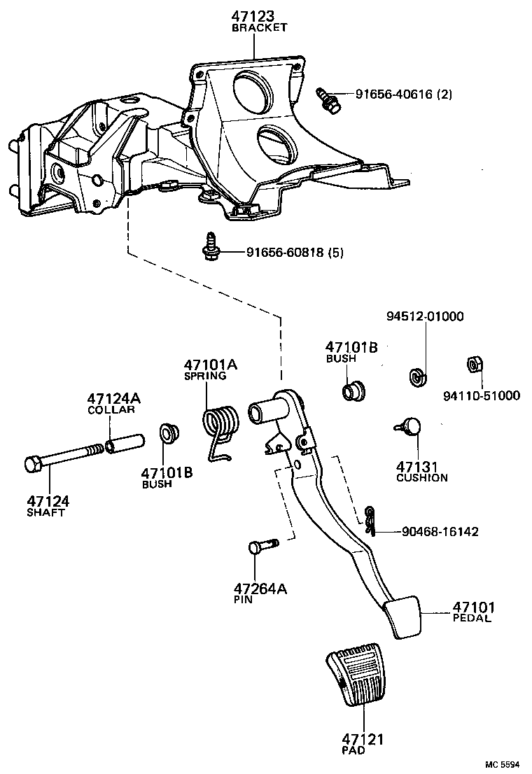  TERCEL |  BRAKE PEDAL BRACKET