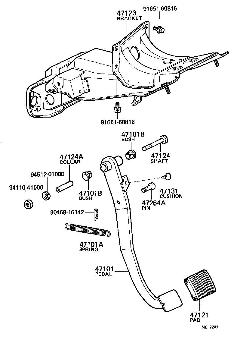  LAND CRUISER 60 |  BRAKE PEDAL BRACKET