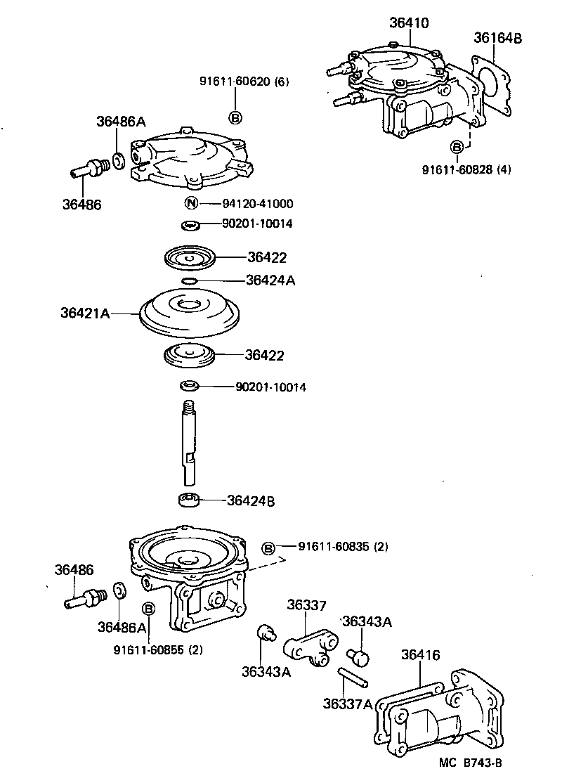  LAND CRUISER 60 |  DIAPHRAGM CYLINDER TRANSFER VACUUM ACTUATOR