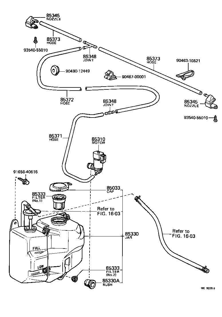  TERCEL |  WINDSHIELD WASHER