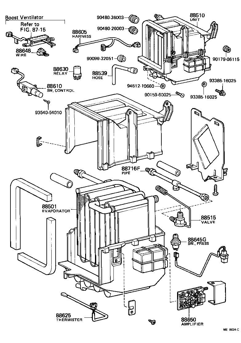  TERCEL |  HEATING AIR CONDITIONING COOLER UNIT