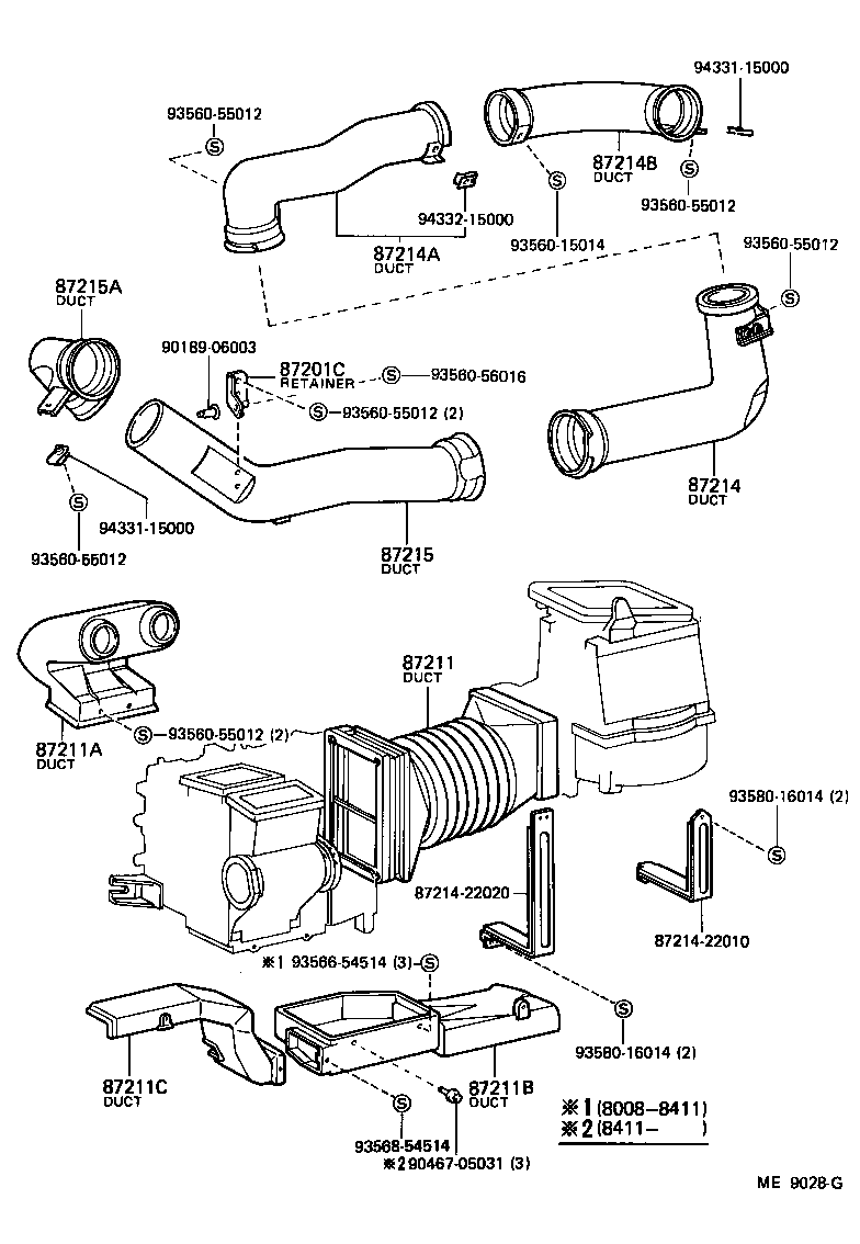  LAND CRUISER 60 |  HEATING AIR CONDITIONING CONTROL AIR DUCT