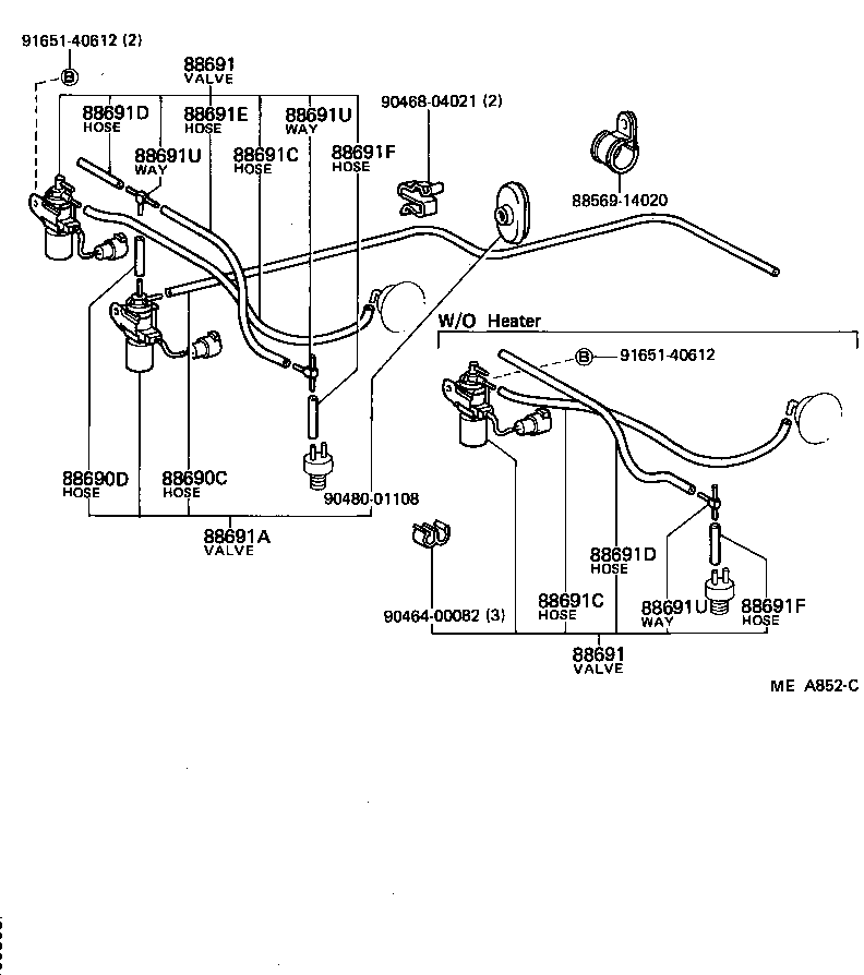  CELICA |  HEATING AIR CONDITIONING VACUUM PIPING