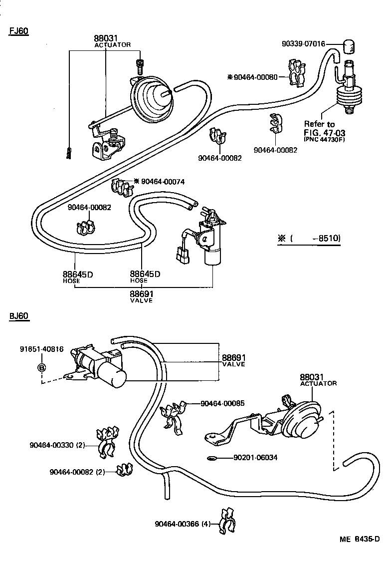  LAND CRUISER 60 |  HEATING AIR CONDITIONING VACUUM PIPING