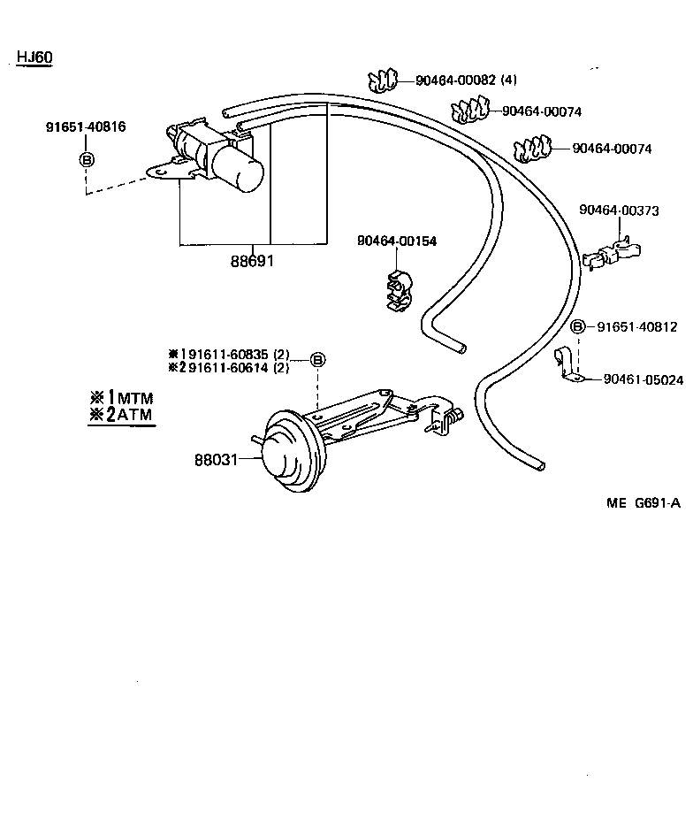  LAND CRUISER 60 |  HEATING AIR CONDITIONING VACUUM PIPING