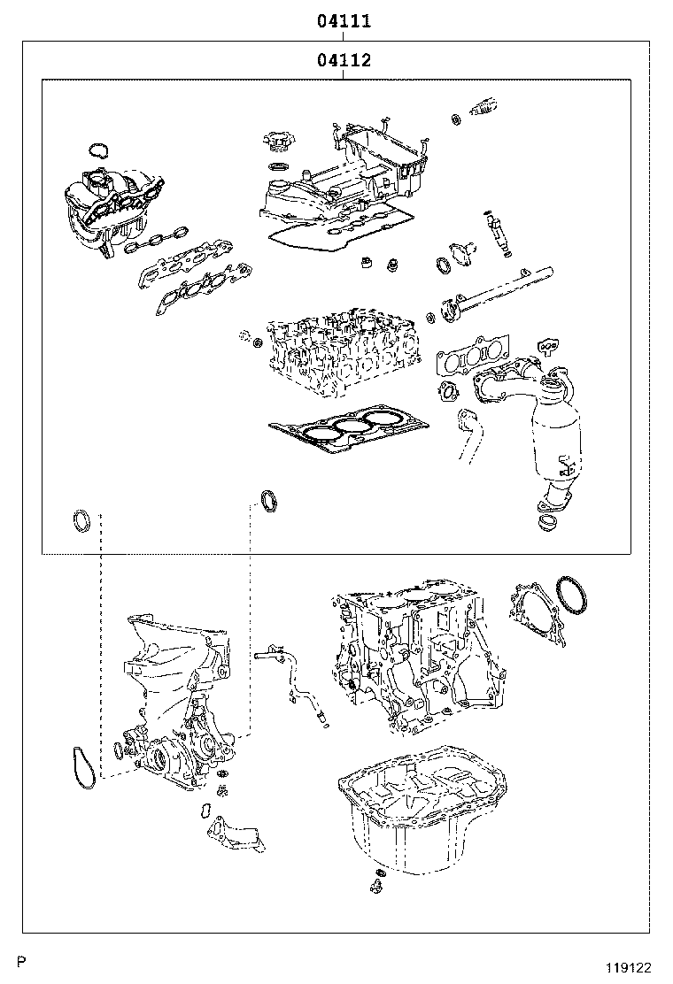  YARIS HYBRID FRP |  ENGINE OVERHAUL GASKET KIT