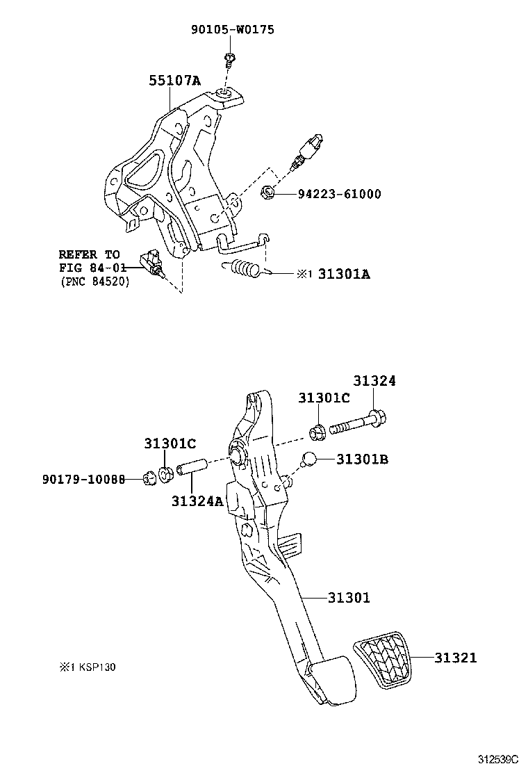  YARIS HYBRID FRP |  CLUTCH PEDAL FLEXIBLE HOSE