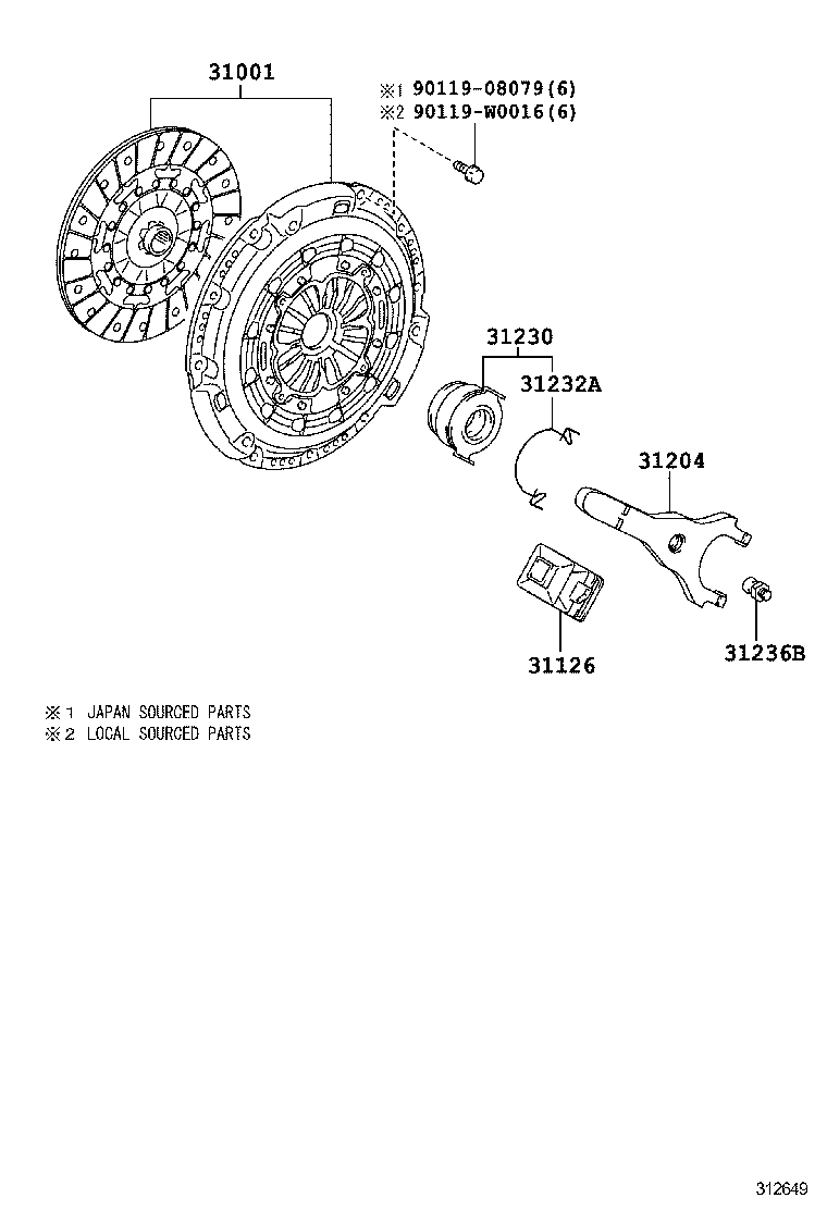  AURIS HYBRID UKP |  CLUTCH RELEASE FORK