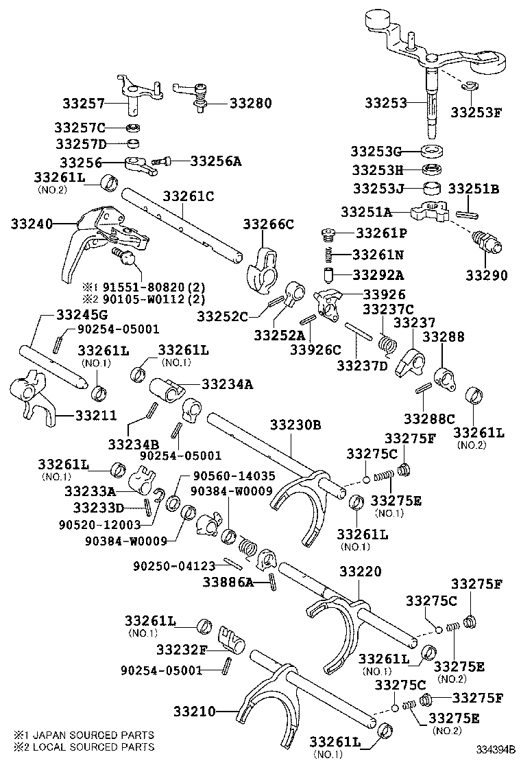  YARIS HYBRID FRP |  GEAR SHIFT FORK LEVER SHAFT MTM