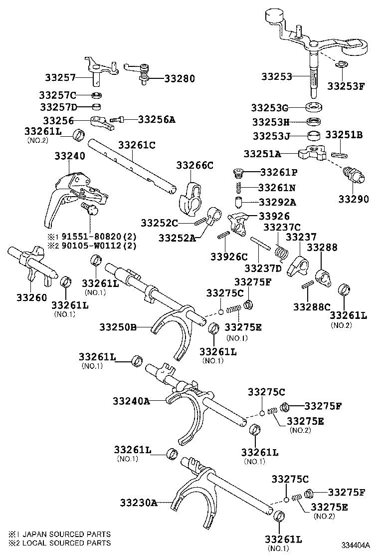  YARIS HYBRID FRP |  GEAR SHIFT FORK LEVER SHAFT MTM