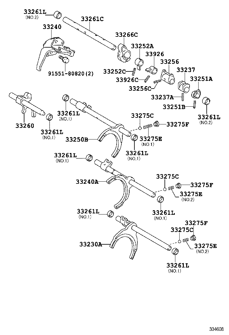  AURIS HYBRID UKP |  GEAR SHIFT FORK LEVER SHAFT MTM