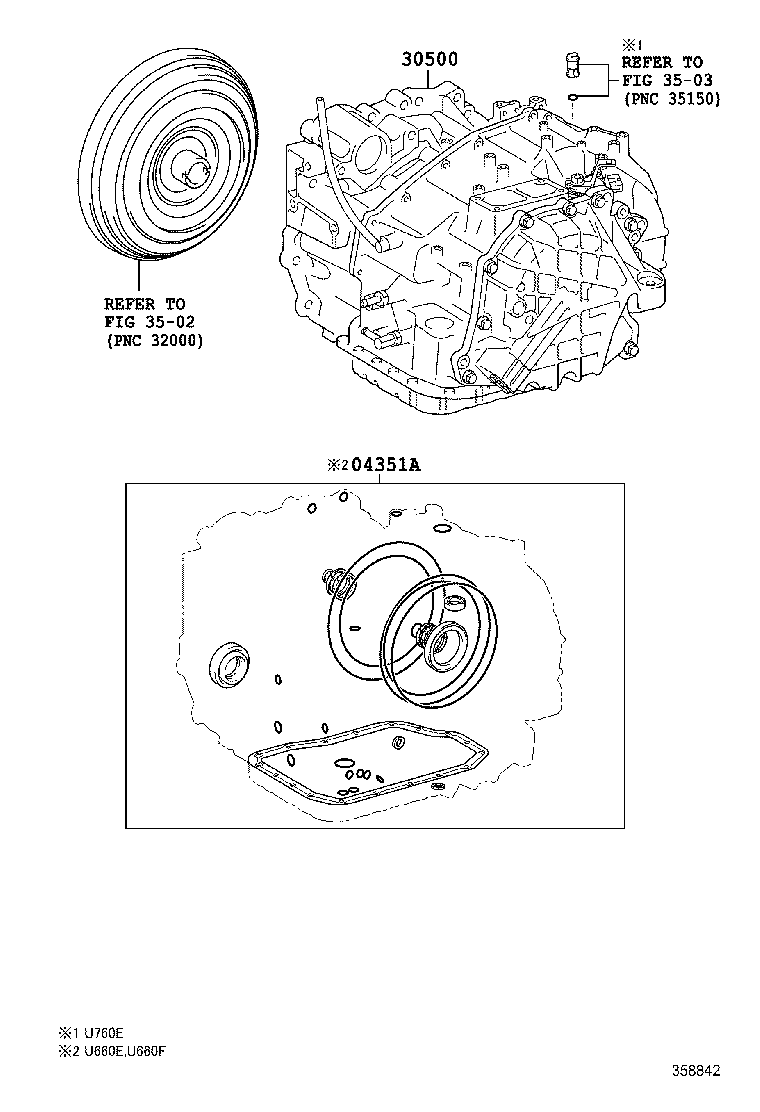 HIGHLANDER KLUGER | TRANSAXLE OR TRANSMISSION ASSY GASKET KIT ATM
