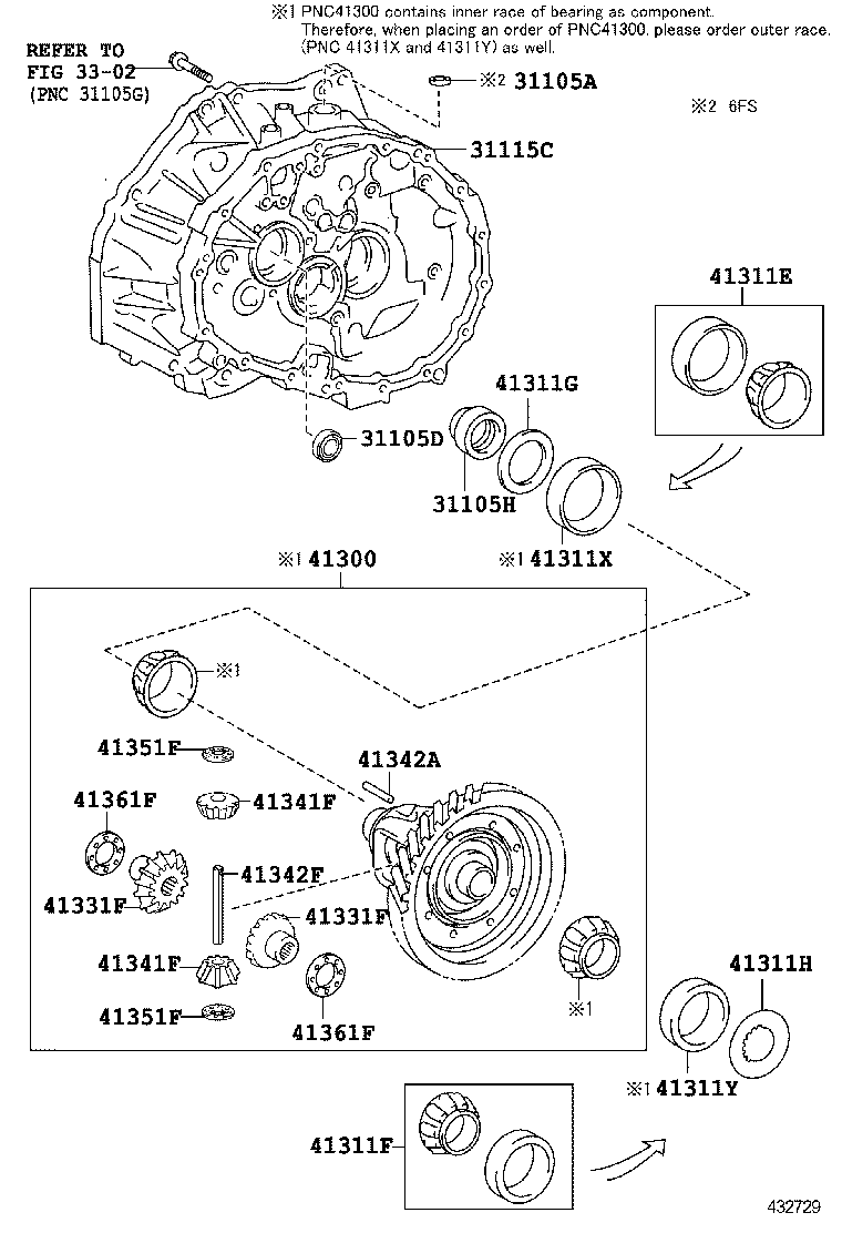 AURIS HYBRID UKP | FRONT AXLE HOUSING DIFFERENTIAL