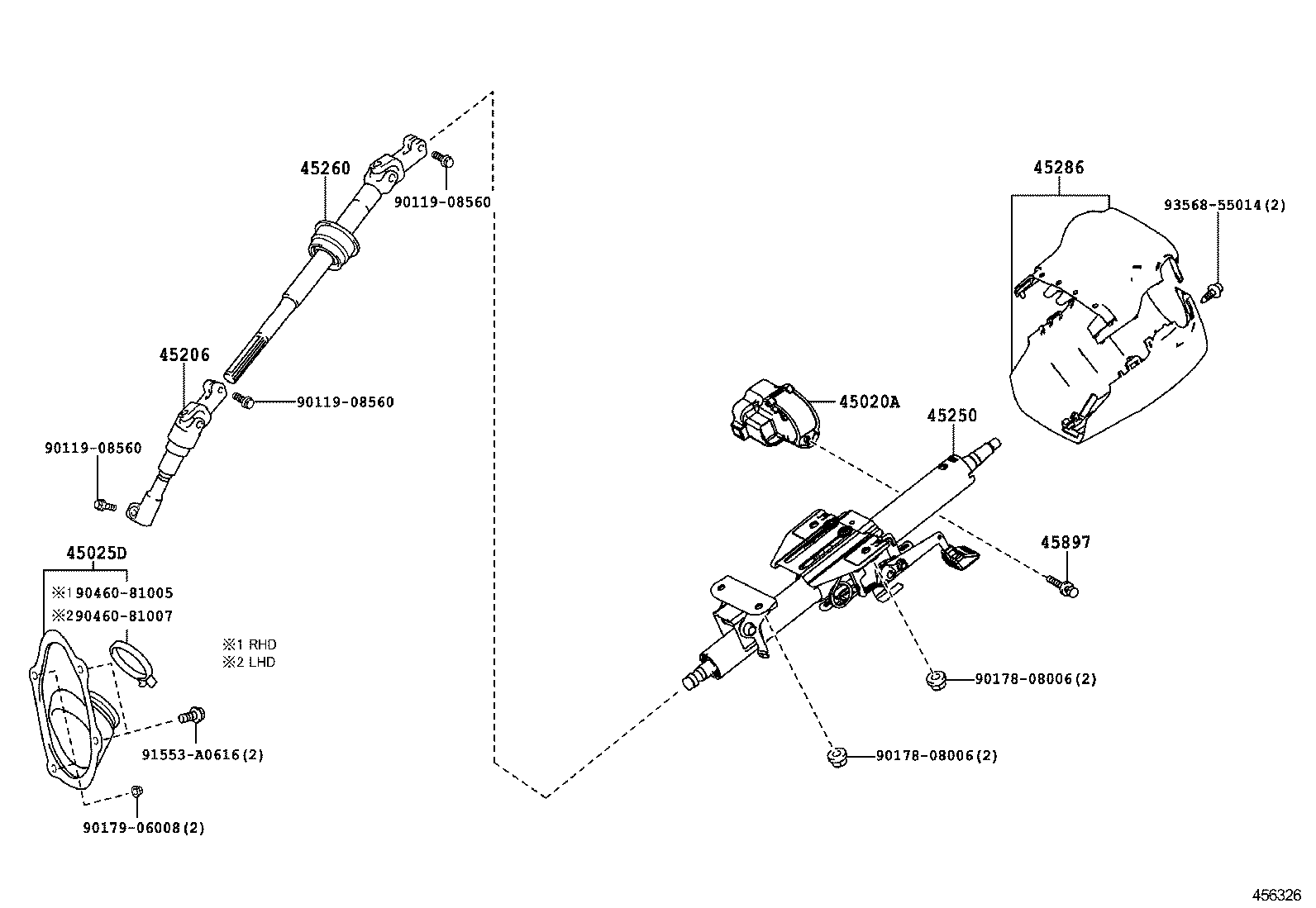  IS250 300H |  STEERING COLUMN SHAFT