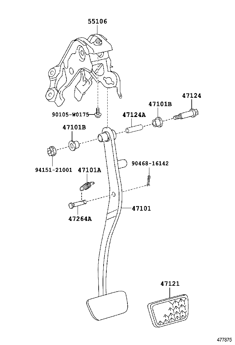  YARIS HYBRID FRP |  BRAKE PEDAL BRACKET