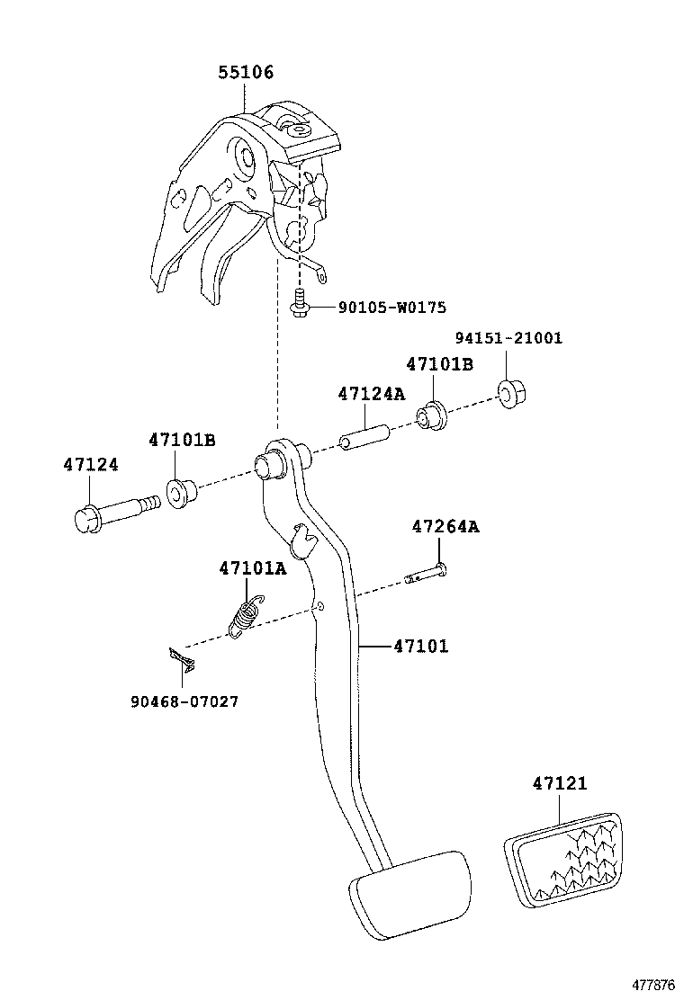  YARIS HYBRID FRP |  BRAKE PEDAL BRACKET