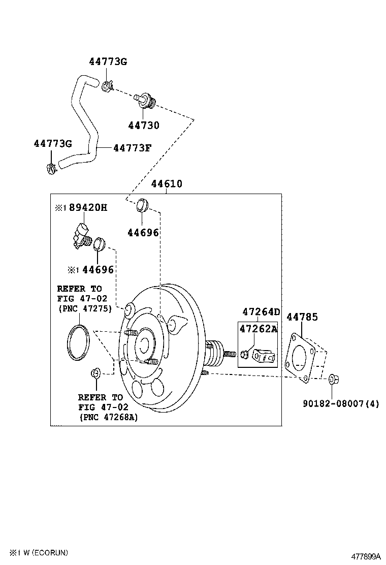  YARIS HYBRID FRP |  BRAKE BOOSTER VACUUM TUBE