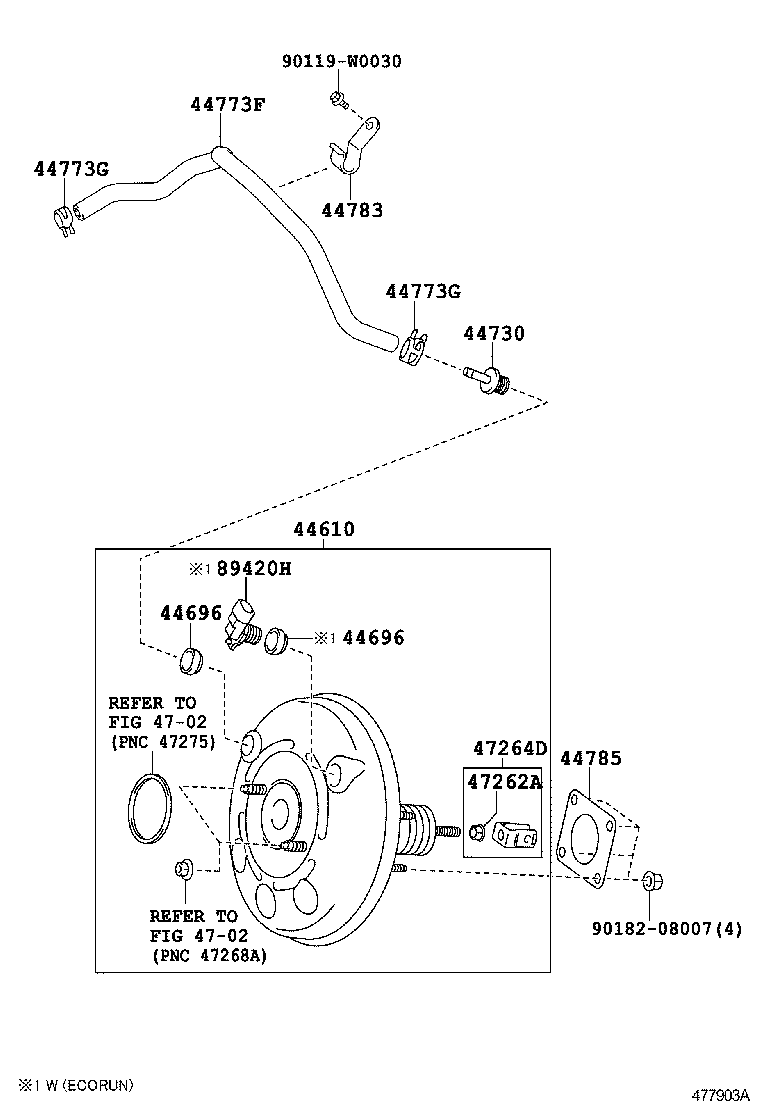 YARIS HYBRID FRP |  BRAKE BOOSTER VACUUM TUBE