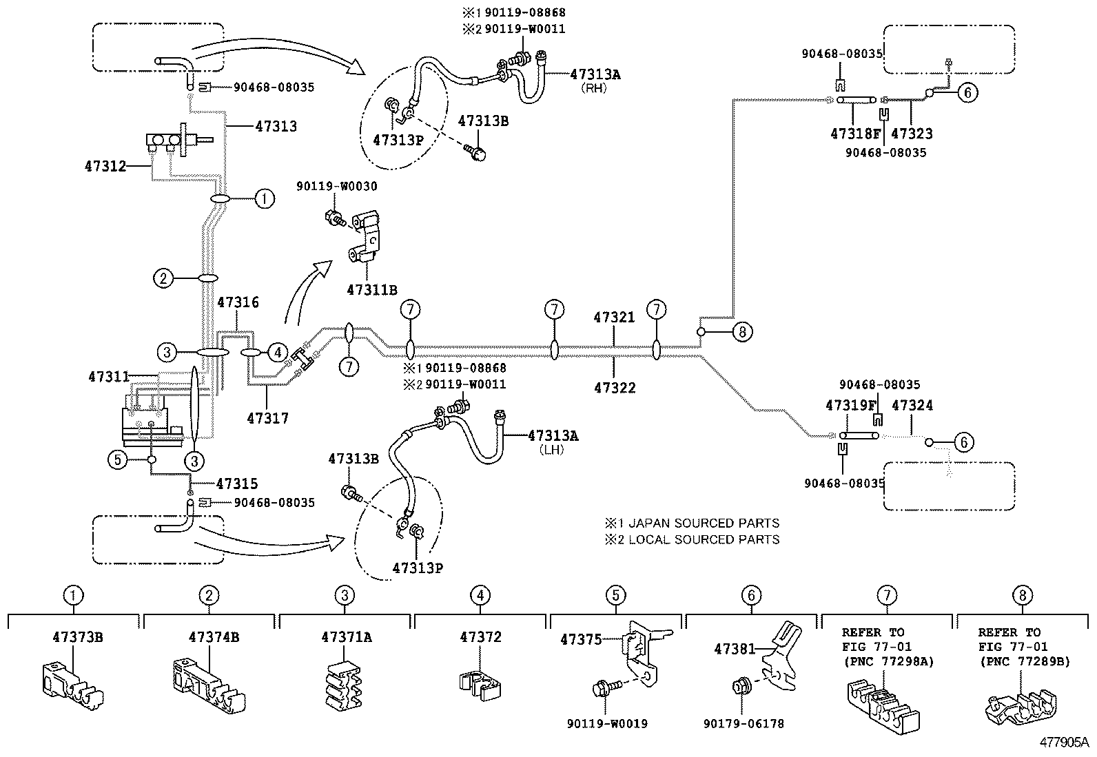  YARIS HYBRID FRP |  BRAKE TUBE CLAMP
