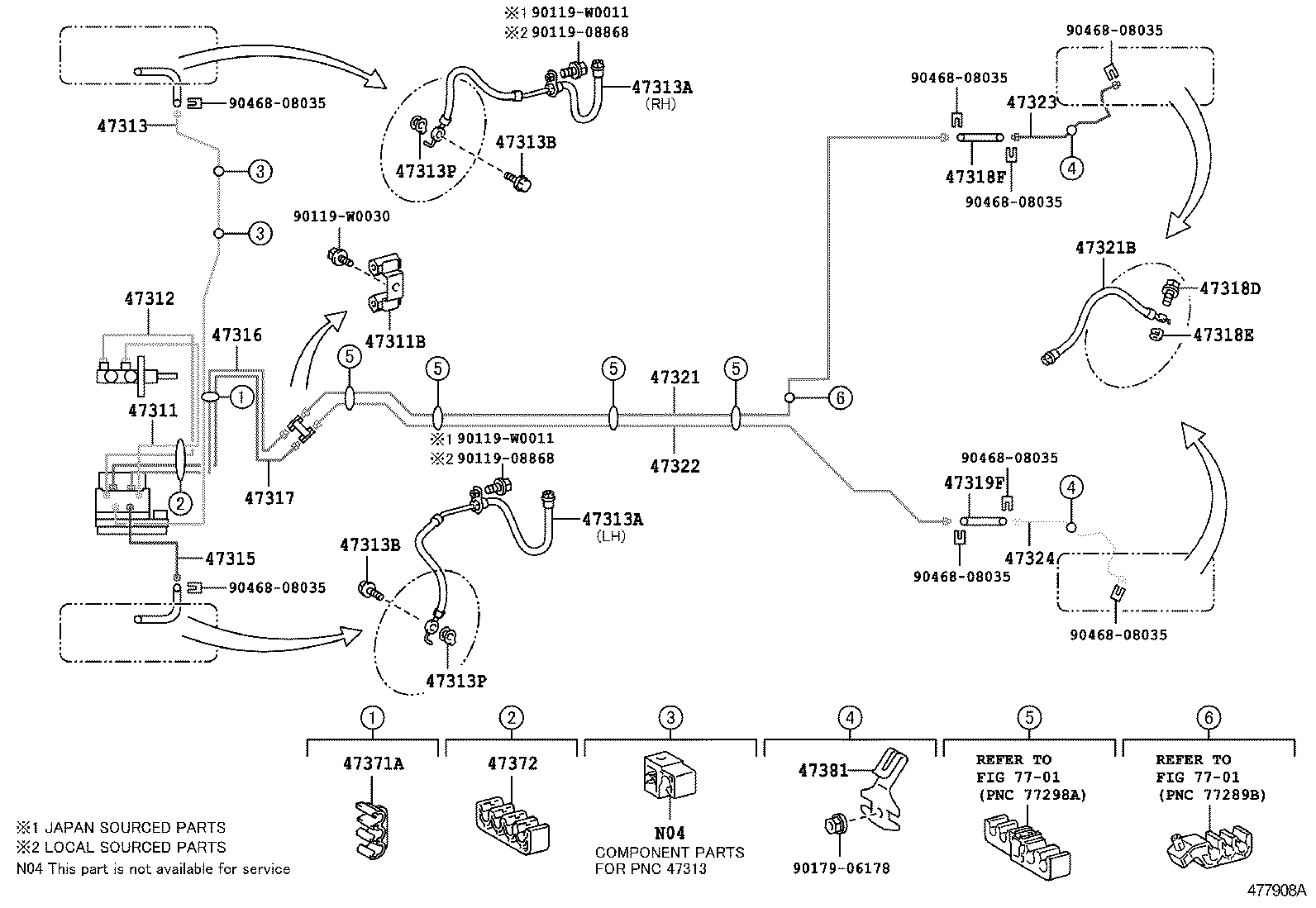  YARIS HYBRID FRP |  BRAKE TUBE CLAMP