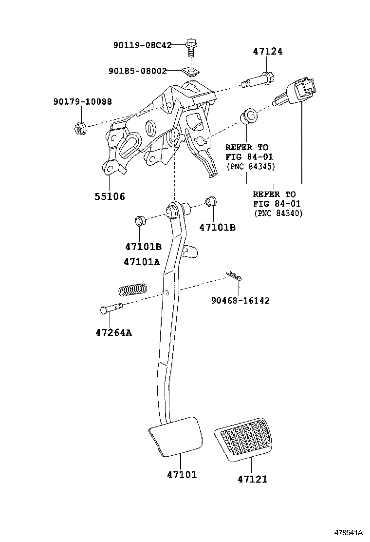  AURIS HYBRID UKP |  BRAKE PEDAL BRACKET
