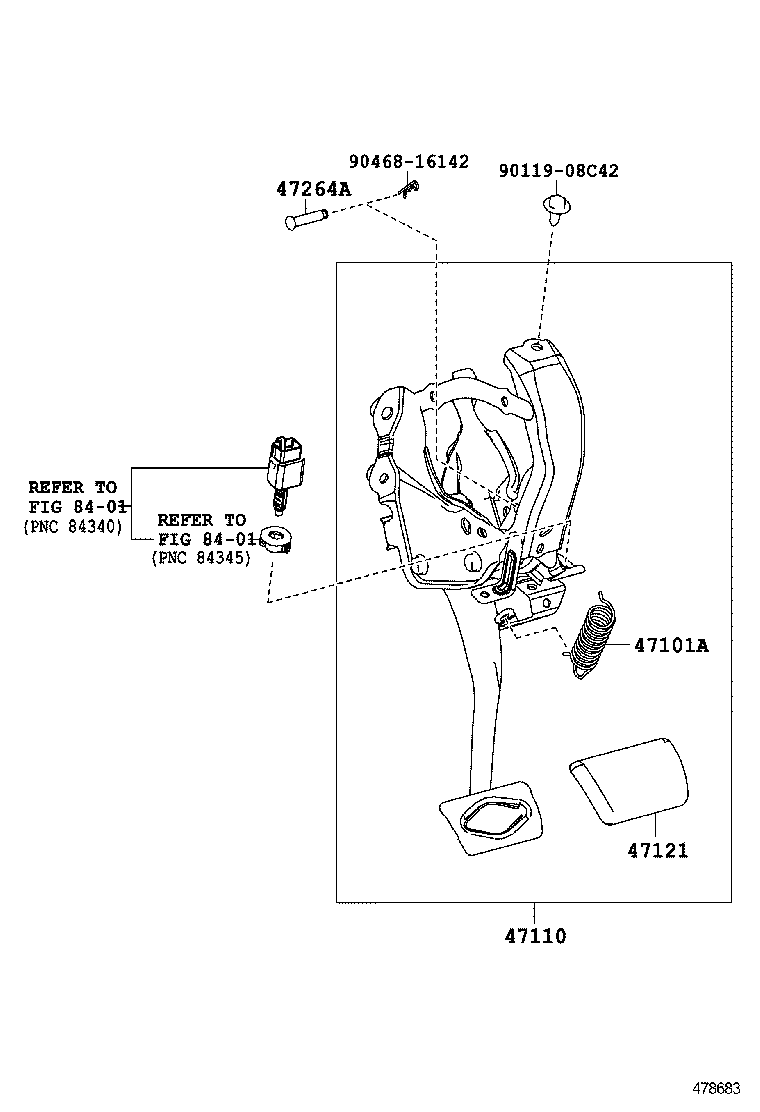  RAV4 |  BRAKE PEDAL BRACKET