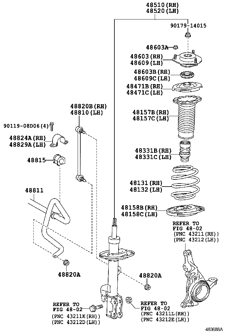  ES250 350 300H |  FRONT SPRING SHOCK ABSORBER
