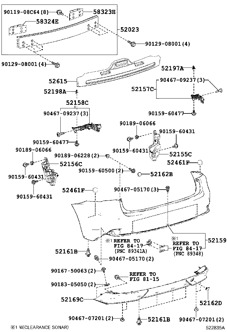  IS250 300H |  REAR BUMPER BUMPER STAY