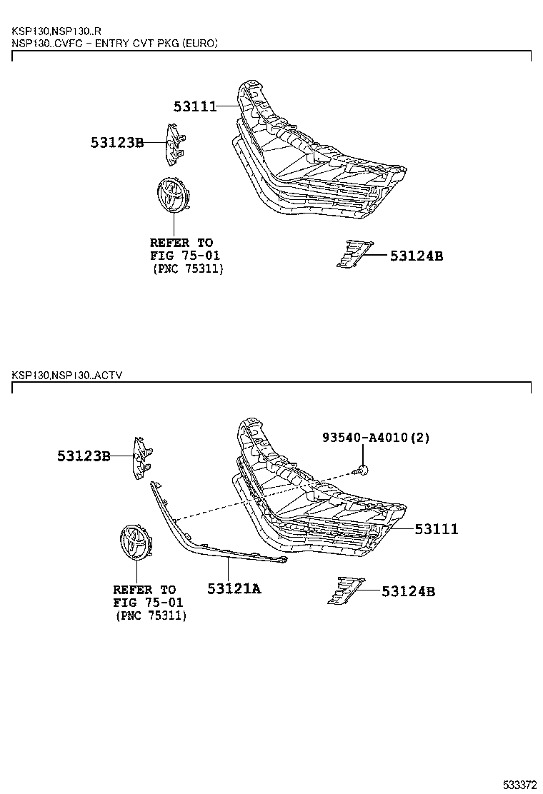  YARIS JPP |  RADIATOR GRILLE