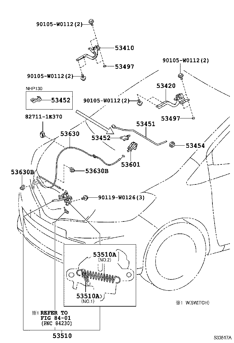  YARIS HYBRID FRP |  HOOD LOCK HINGE