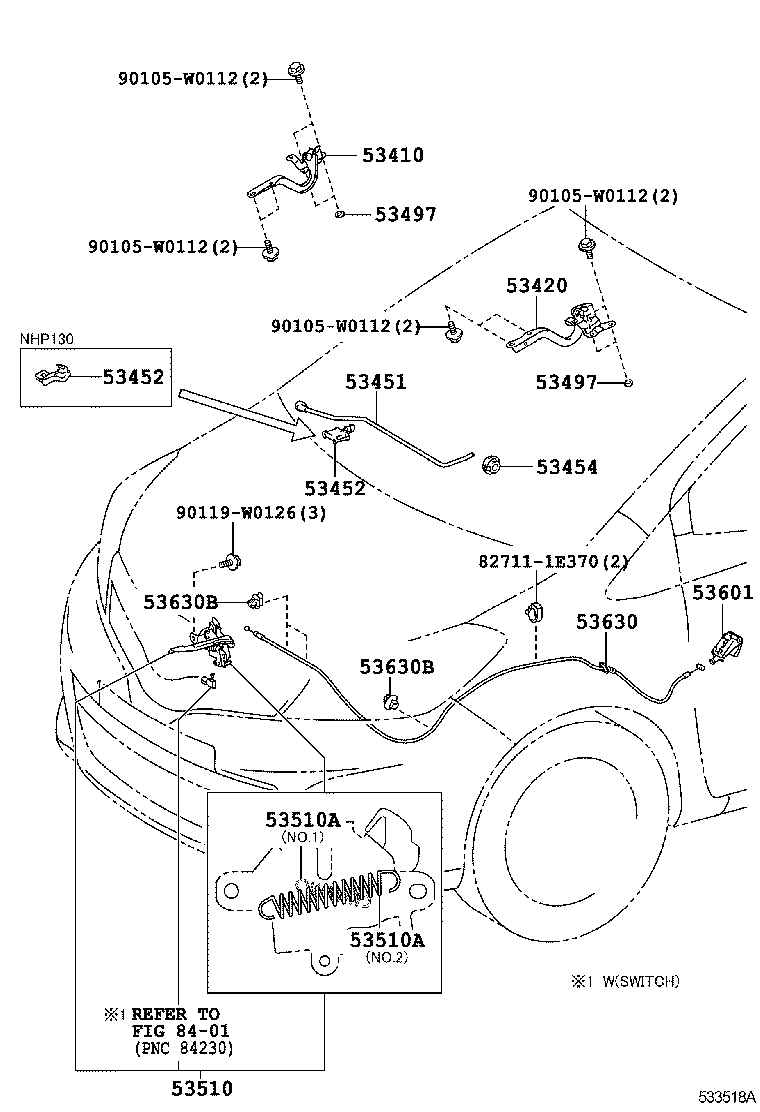  YARIS HYBRID FRP |  HOOD LOCK HINGE