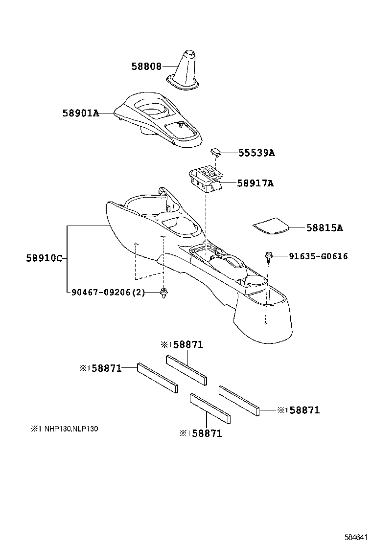  YARIS HYBRID FRP |  CONSOLE BOX BRACKET