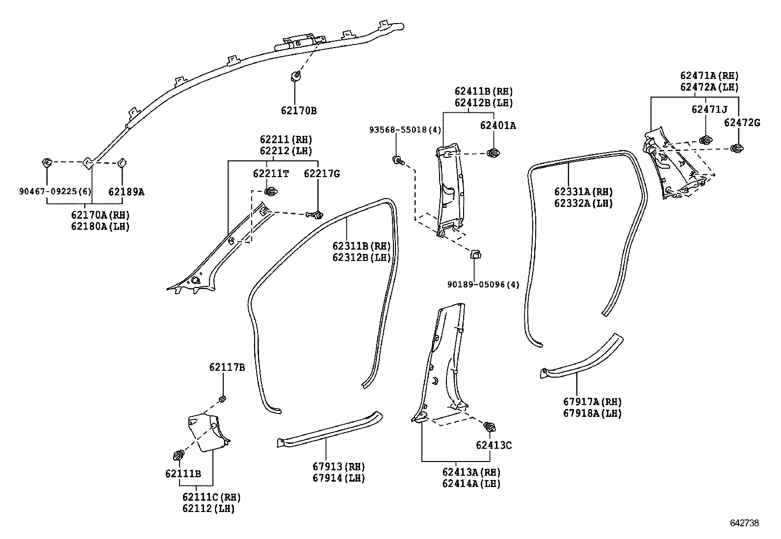  YARIS JPP |  INSIDE TRIM BOARD DOOR OPENING TRIM MOULDING