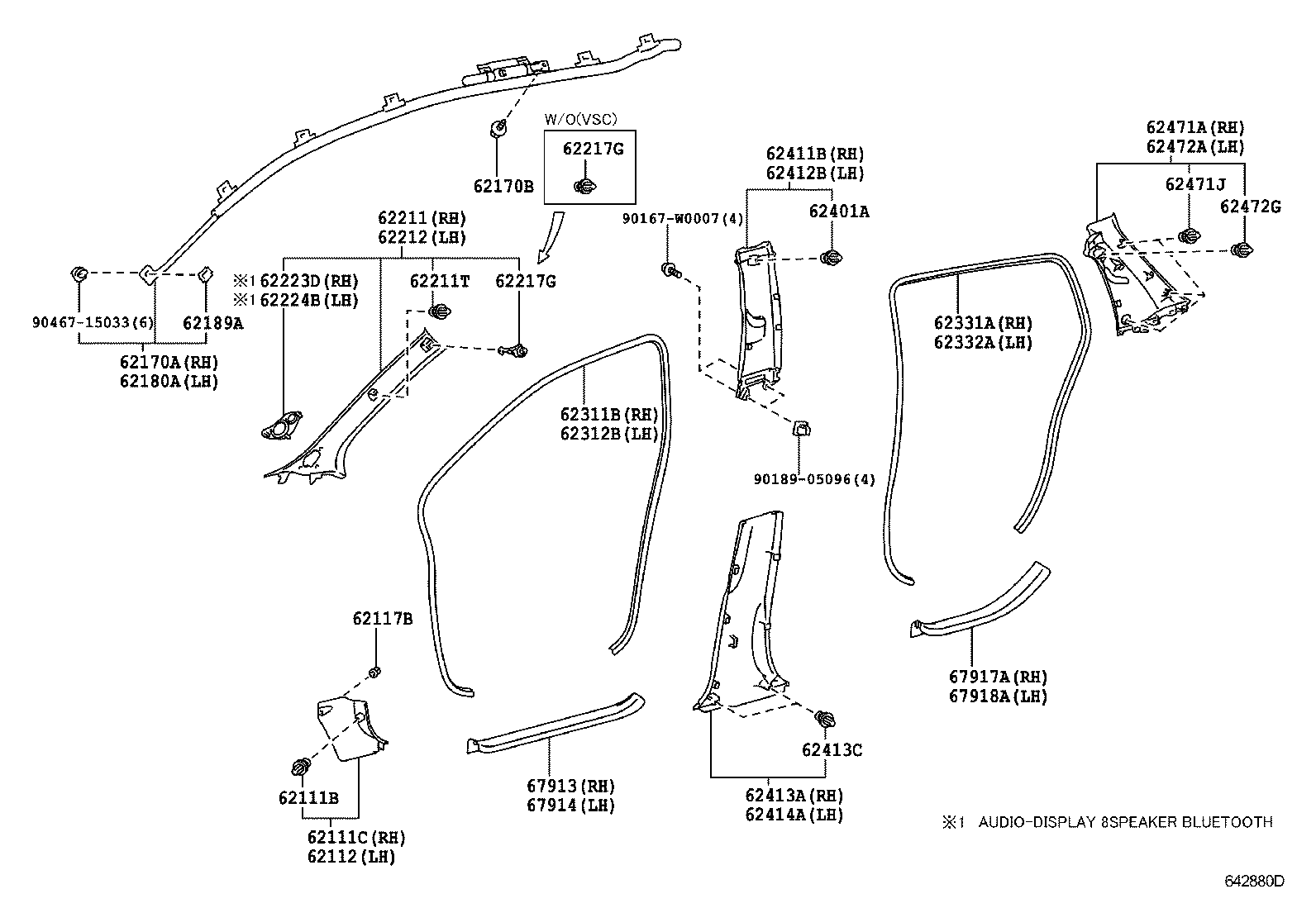YARIS HYBRID FRP | INSIDE TRIM BOARD DOOR OPENING TRIM MOULDING