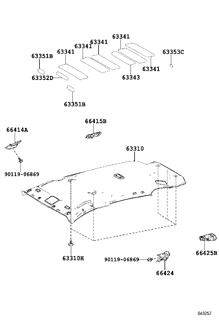  RAV4 |  ROOF HEADLINING SILENCER PAD