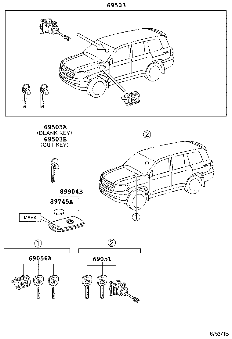  LAND CRUISER 200 |  LOCK CYLINDER SET