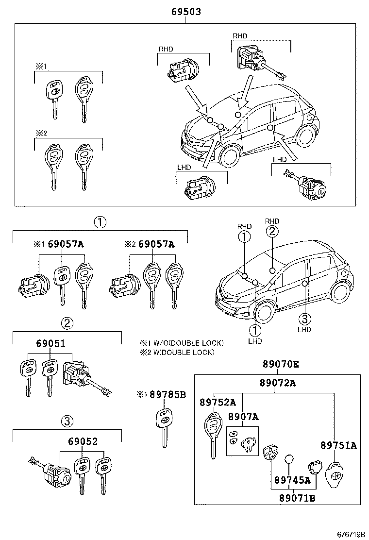  YARIS JPP |  LOCK CYLINDER SET