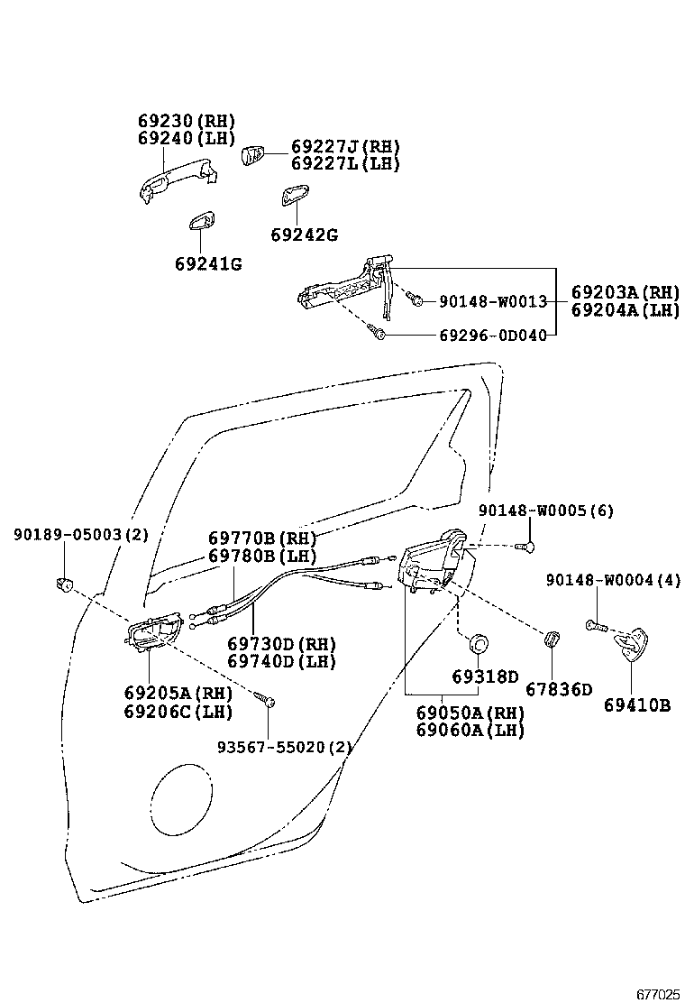  YARIS HYBRID FRP |  REAR DOOR LOCK HANDLE