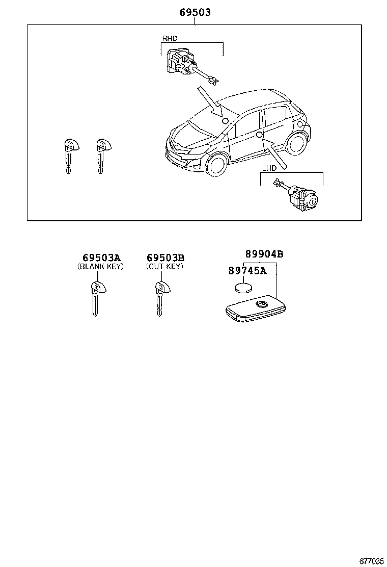  YARIS HYBRID FRP |  LOCK CYLINDER SET