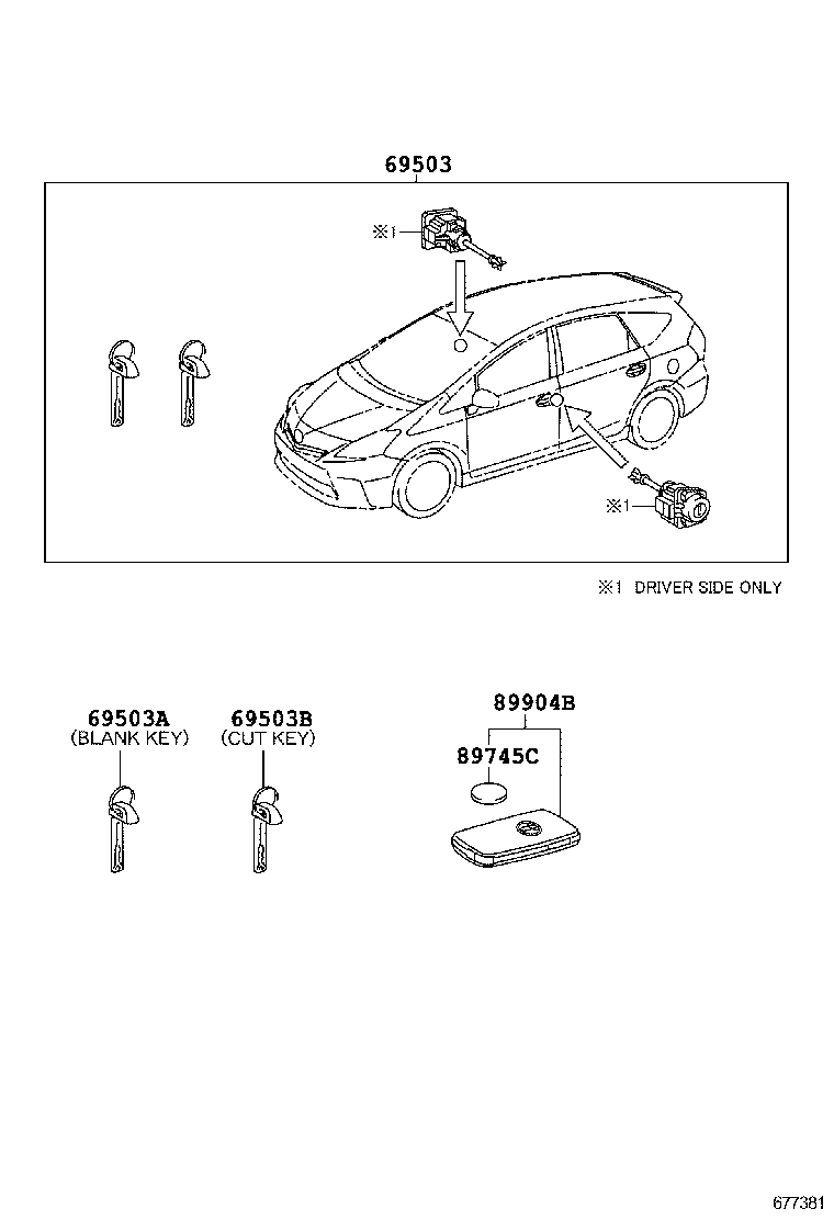  PRIUS PRIUS V |  LOCK CYLINDER SET