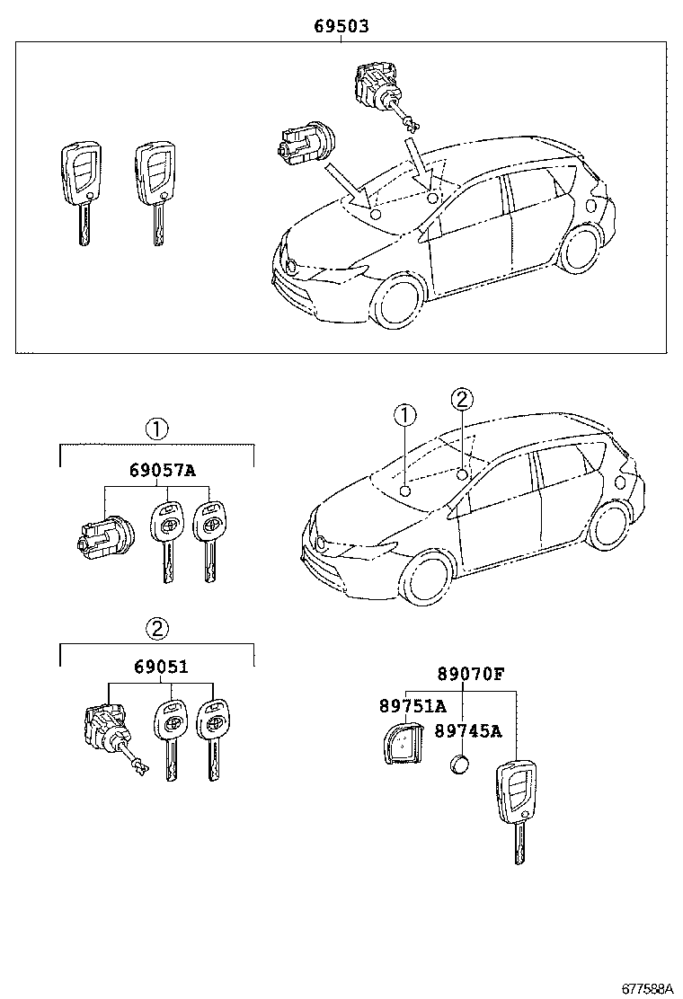  AURIS HYBRID UKP |  LOCK CYLINDER SET