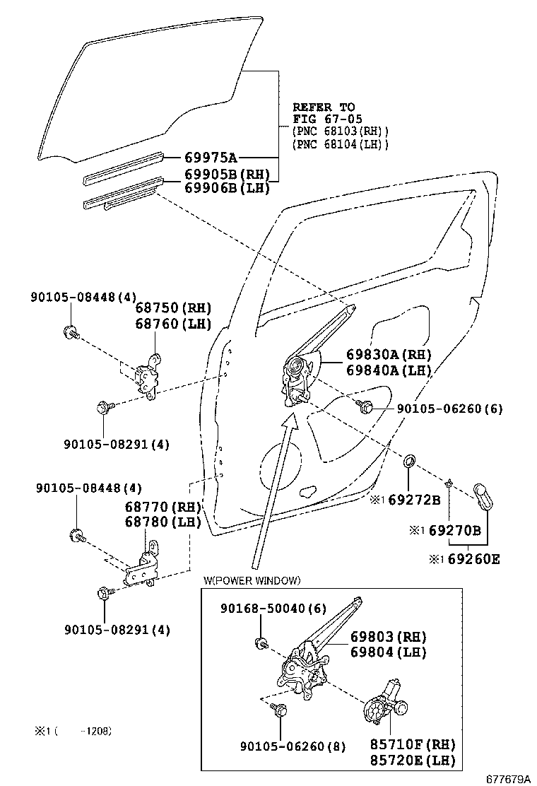  YARIS JPP |  REAR DOOR WINDOW REGULATOR HINGE